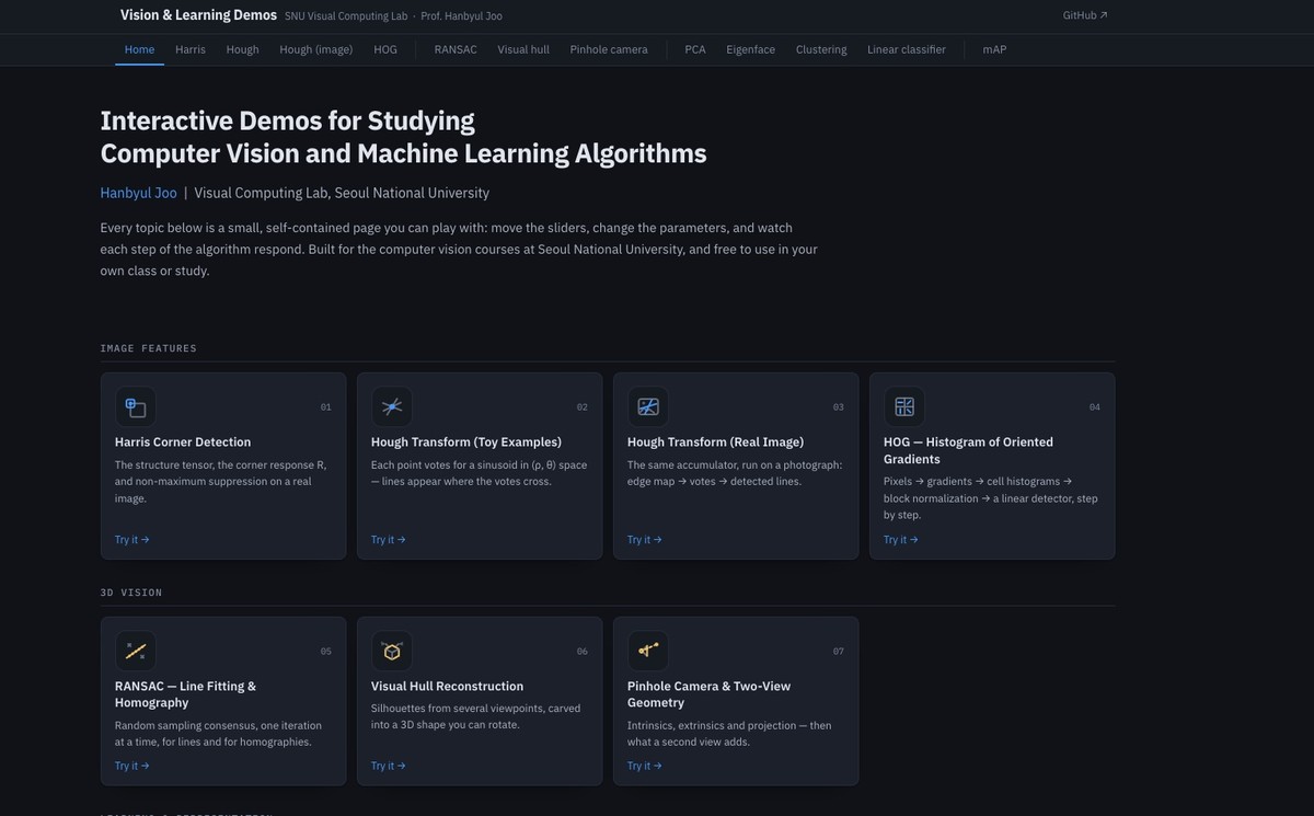 Vision & Learning Demos